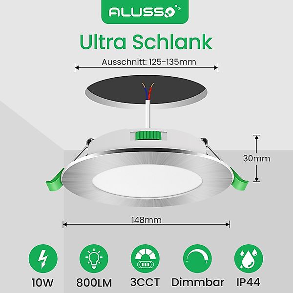 ALUSSO LED Einbaustrahler 6er-Set, Decken Leuchte, günstig online kaufen