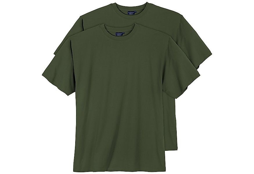 ADAMO Rundhalsshirt Adamo 2er-Pack Basic T-Shirt Übergröße oliv günstig online kaufen