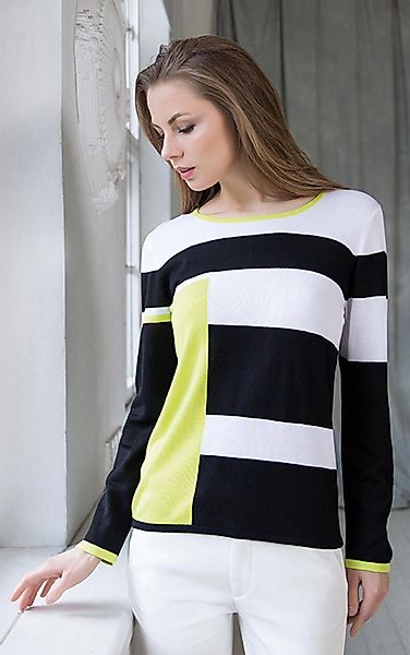 Passioni Strickpullover moderner Colourblock Pullover mit günstig online kaufen