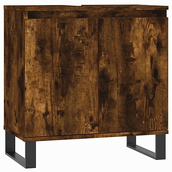 vidaXL Waschbeckenunterschrank Badschrank Räuchereiche 58x33x60 cm Holzwerk günstig online kaufen