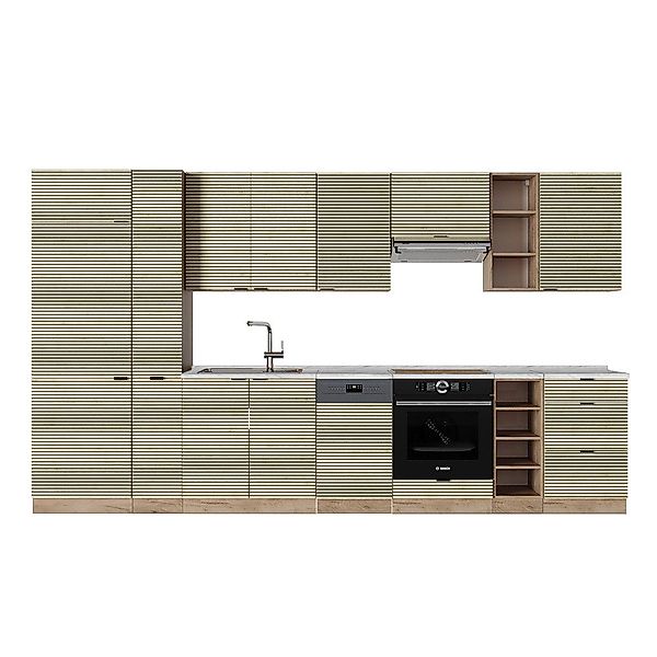 Vicco Küchenzeile Fame-Line, Eiche Paneel/Goldkraft Eiche/Goldkraft günstig online kaufen