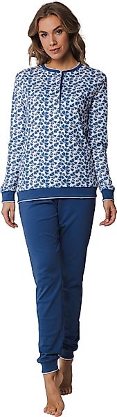 Pastunette Schlafanzug Damen Pyjama lang Interlock günstig online kaufen