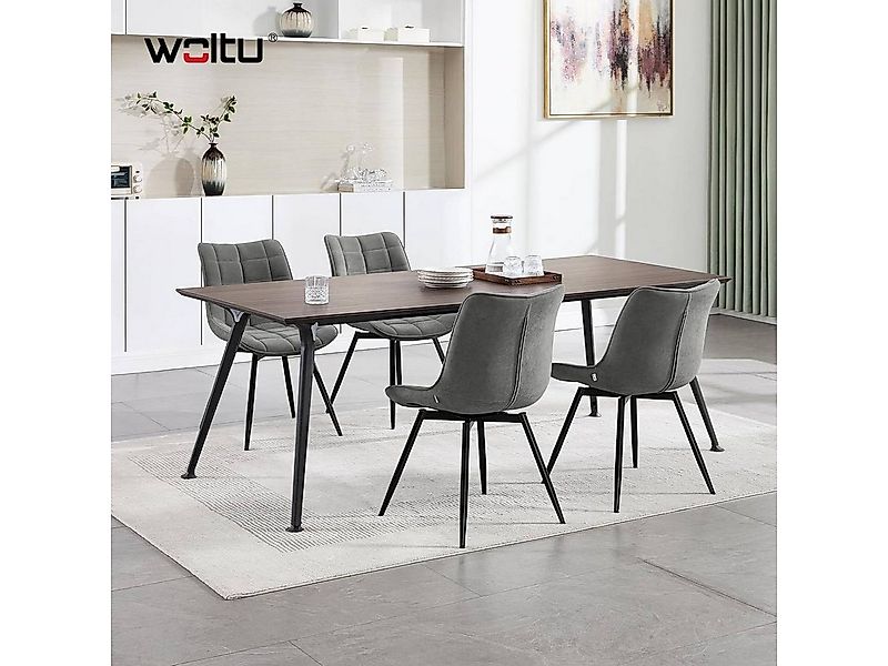 Woltu Esszimmerstuhl (4 St), mit Rückenlehne, Sitzfläche aus Samt, Metallbe günstig online kaufen