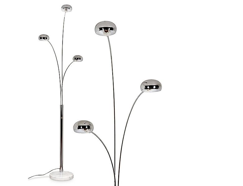 hofstein Stehlampe Stehlampe aus Metall/Glas in Chromfarben/Weiß, ohne Leuc günstig online kaufen