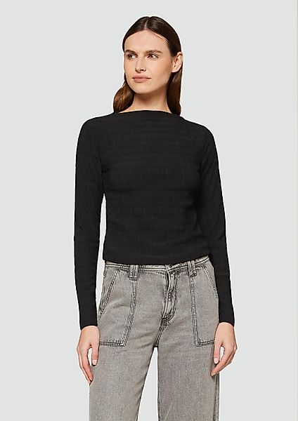 s.Oliver Langarmshirt T-Shirt Jersey-Shirt mit Strukturmuster günstig online kaufen