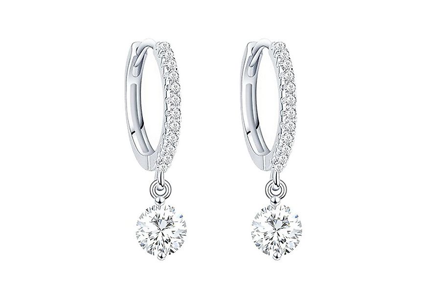 LÖB Paar Ohrstecker 925 Silber Ohrringe Hängend Creolen Zirkonia Tropfen St günstig online kaufen