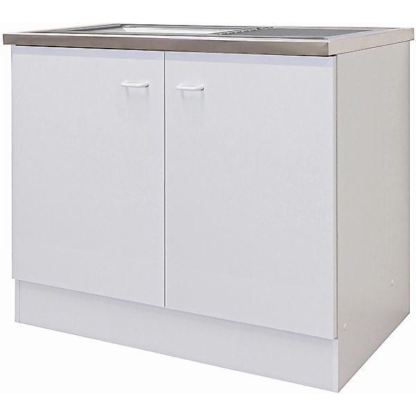 Flex-Well Classic Küchen-Spülenunterschrank Speed 100 cm Weiß günstig online kaufen