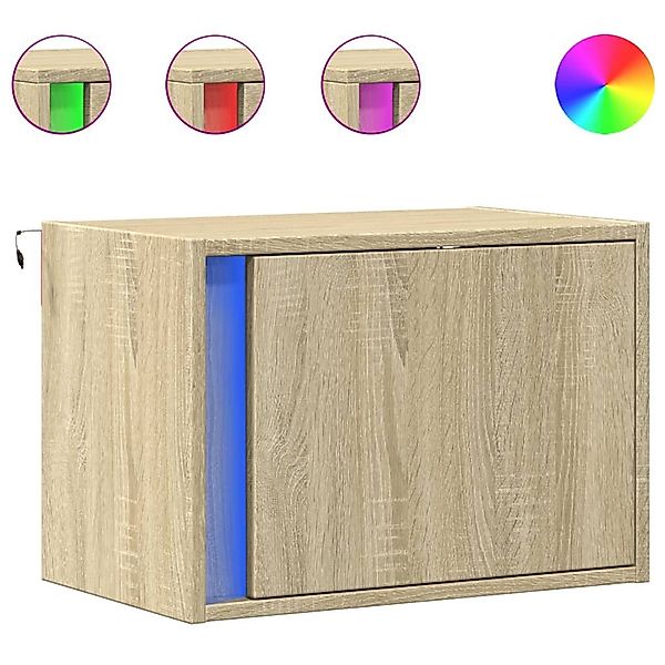 vidaXL Nachttisch Wand-Nachttische mit LED-Leuchten 2 günstig online kaufen