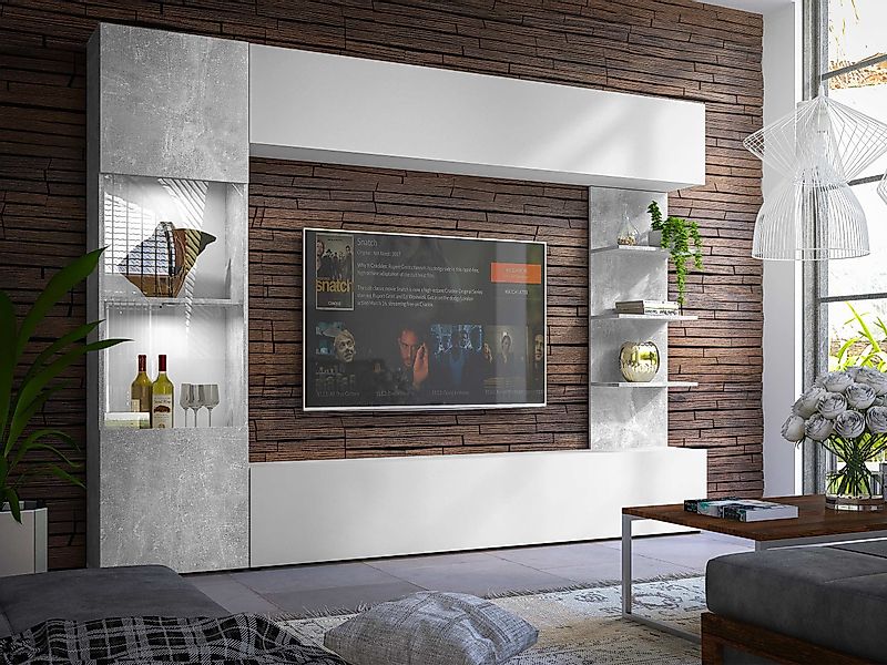 MIRJAN24 Wohnwand Lazando, (Komplett-Set, Hängeschrank, Vitrine, günstig online kaufen