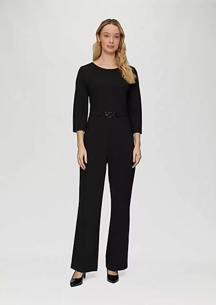 s.Oliver BLACK LABEL Overall Fließender Jersey-Jumpsuit mit Ziergürtel Schm günstig online kaufen