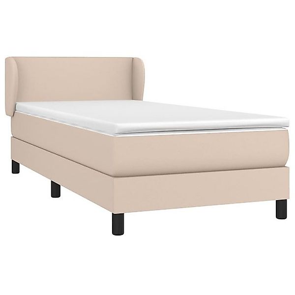 vidaXL Bett Boxspringbett mit Matratze Cappuccino-Braun 80x200cm Kunstleder günstig online kaufen