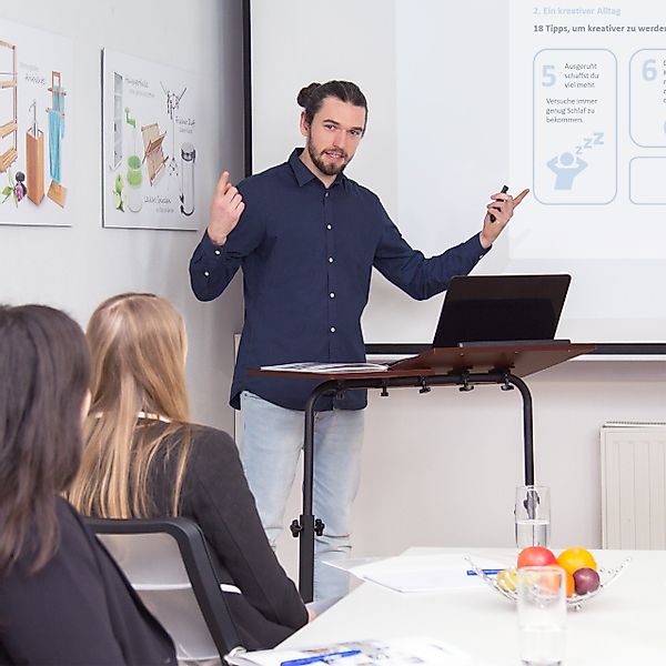 relaxdays Laptoptisch groß höhenverstellbar, schwarz günstig online kaufen