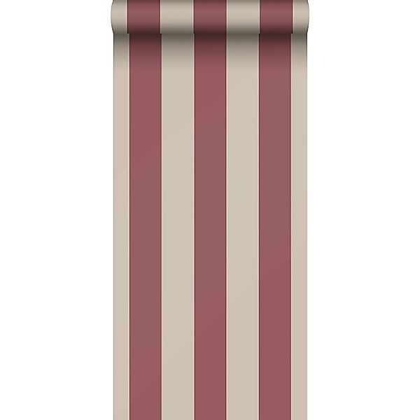 Sanders & Sanders Tapete Streifen Dunkelrot und Beige 53 cm x 10.05 m günstig online kaufen