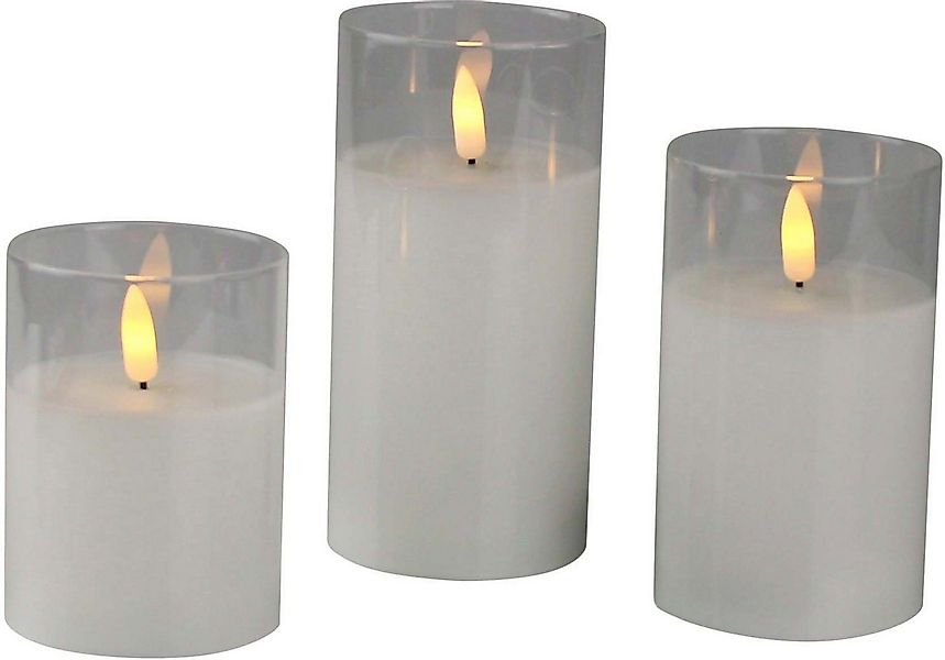 AM Design LED-Kerze (Set, 3-tlg), mit beweglicher LED-Flamme, weiß günstig online kaufen