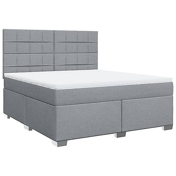 vidaXL Bett Boxspringbett mit Matratze Hellgrau 180x200 cm Stoff günstig online kaufen