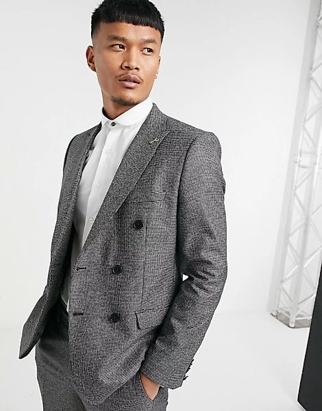 Shelby & Sons – Eng geschnittene, gebürstete Anzugjacke in Grau günstig online kaufen