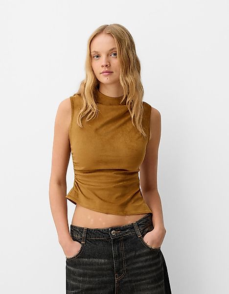 Bershka Asymmetrisches Top Damen Xl Braun günstig online kaufen