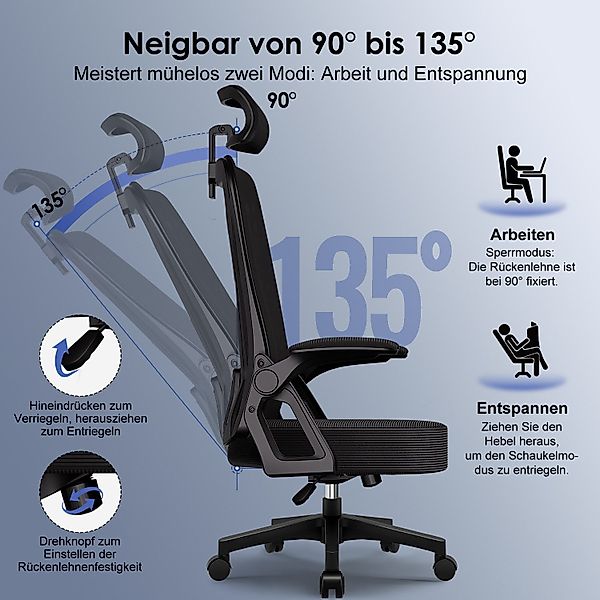 Homimaster Bürostuhl Ergonomischer Bürostuhl, Schreibtischstuhl mit günstig online kaufen