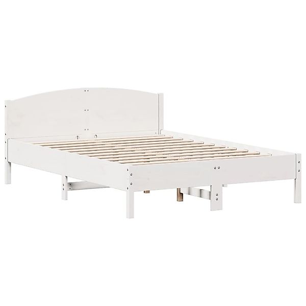 vidaXL Massivholzbett ohne Matratze Weiß 140x200 cm Kiefernholz 842595 günstig online kaufen