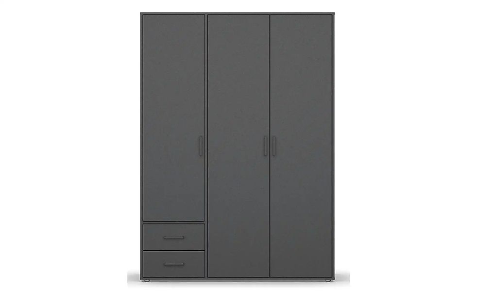 Drehtürenschrank  Yarm ¦ grau ¦ Maße (cm): B: 140 H: 194 Schränke > Kleider günstig online kaufen