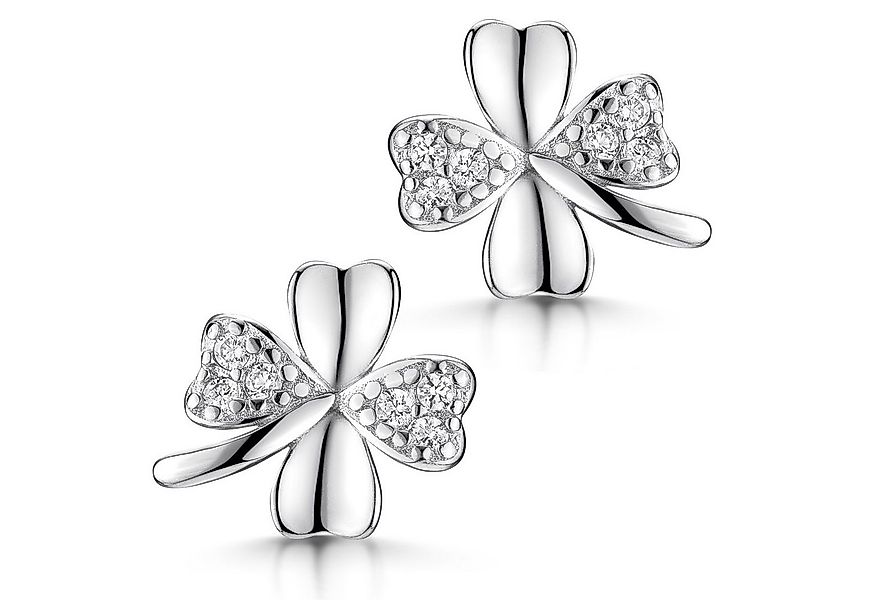 Materia Paar Ohrstecker Kleeblatt vierblättrig Zirkonia weiß SO-77, 925 Ste günstig online kaufen