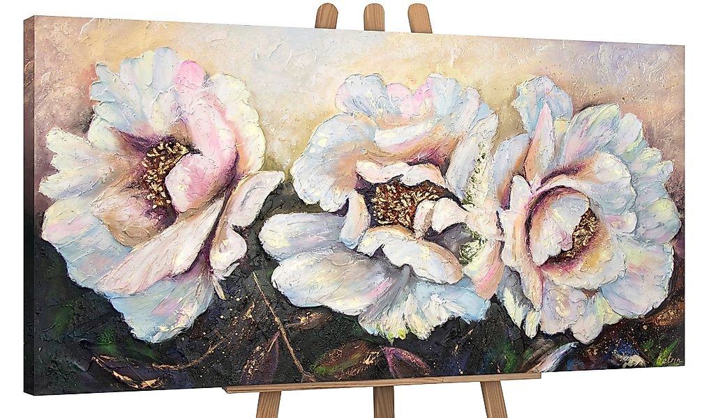 YS-Art Gemälde Pfingstrosen, Blumen, Pfingstrose Weiß günstig online kaufen