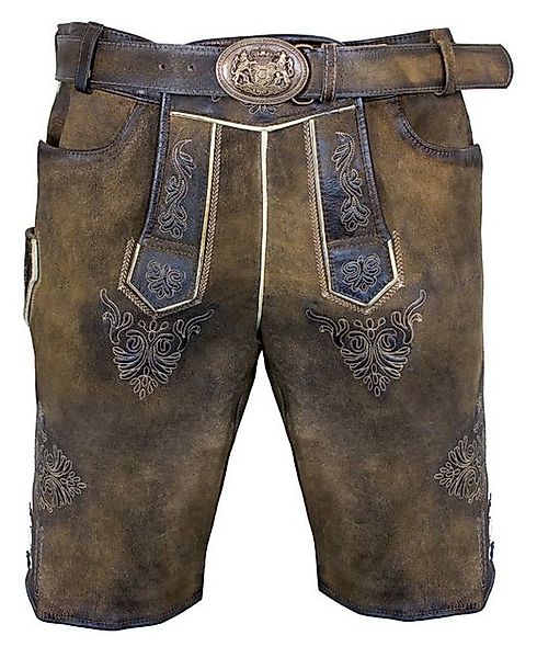 Maddox Trachtenlederhose MADDOX Kurze Lederhose 'Ammersee' mit Gürtel, Ant günstig online kaufen