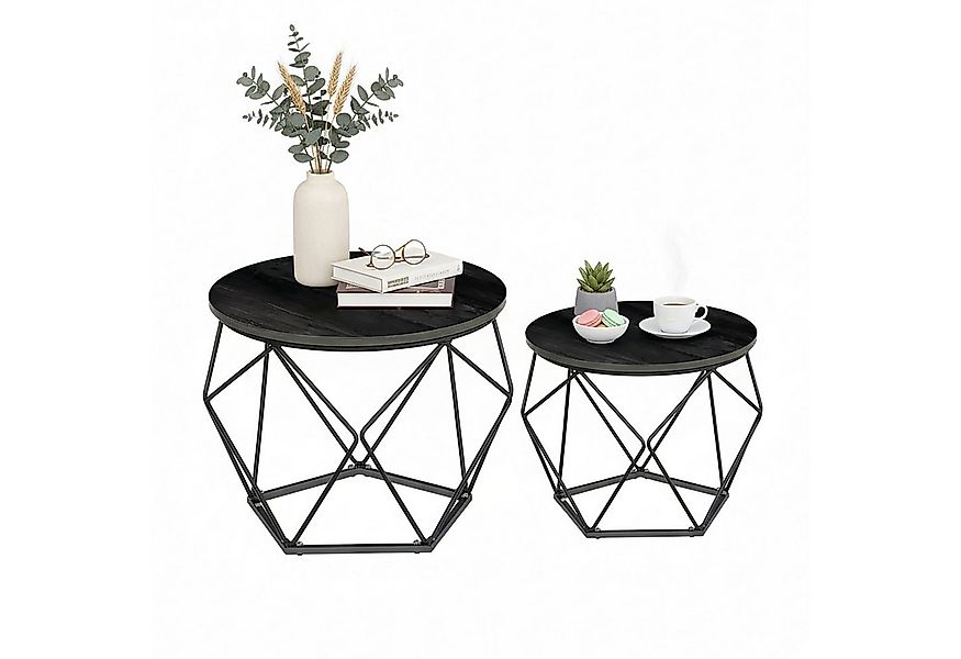 relaxdays Couchtisch 2er Set (2-teiliges Set), Schwarz-Schwarz günstig online kaufen