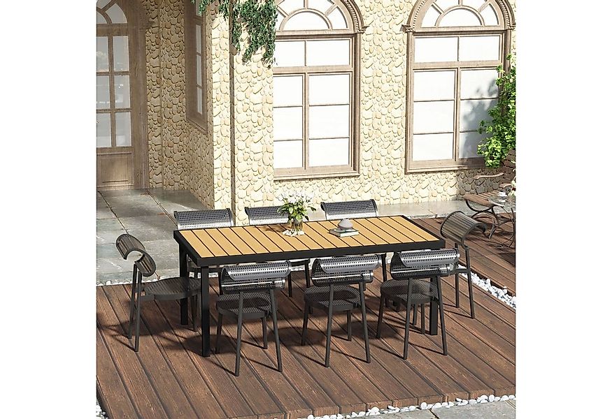 Outsunny Gartentisch Für 8 Personen Gartenmöbel Loungemöbel pflegeleicht Ku günstig online kaufen