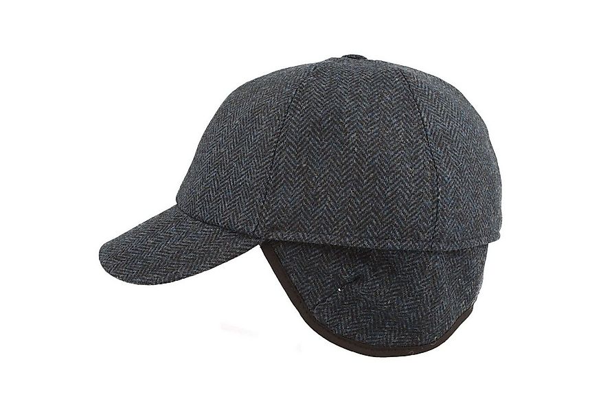 Breiter Baseball Cap mit Fischgrätmuster und Ohrenschutz günstig online kaufen