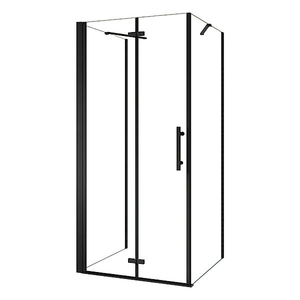 AICA U-Duschkabine Schwarz Falttür 85x195cm Duschkabine Duschtür Drehtür mi günstig online kaufen
