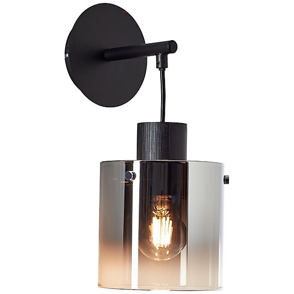 Brilliant Wandleuchte Simonis, Simonis Wandleuchte schwarz/rauchglas günstig online kaufen