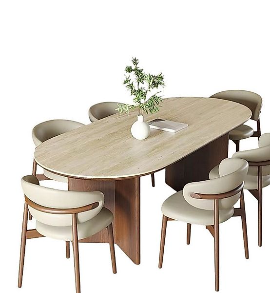 Vintagehaus Esstisch Travertin Keramik Tivoli Mangoholz Esche 180 cm günstig online kaufen