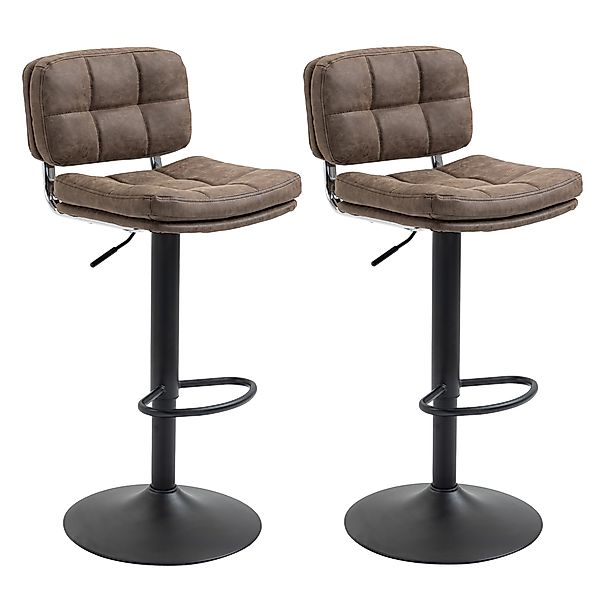 HOMCOM Set mit 2 Vintage Barhockern, gepolstert - drehbar, höhenverstellbar günstig online kaufen
