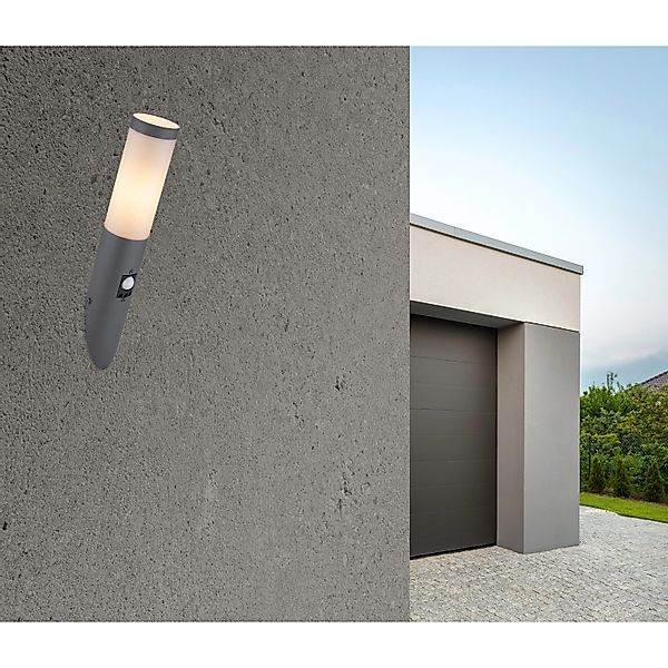 Globo Außenleuchte mit Bewegungsmelder Boston 1-flammig Anthrazit 76 x 410 günstig online kaufen