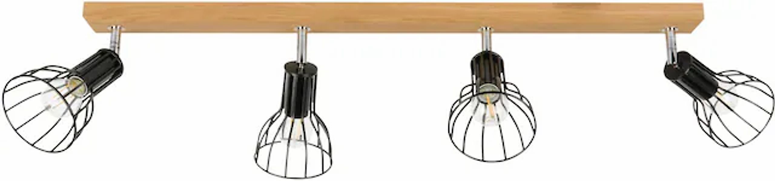 SPOT Light Deckenleuchte »MEGAN WOOD«, 4 flammig, Leuchtmittel E14   ohne L günstig online kaufen