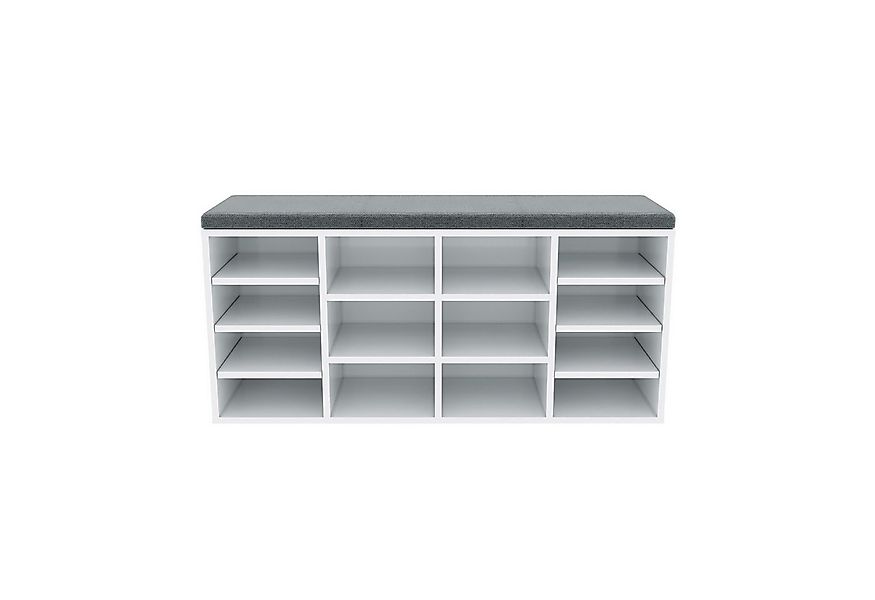 SONNI Schuhbank Schuhschrank mit sitzbank Weiß 103.5x30x 48cm, mit Sitzkiss günstig online kaufen
