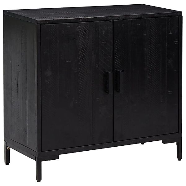 vidaXL Sideboard Schwarz 75x35x70 cm Massivholz Kiefer 349924 günstig online kaufen