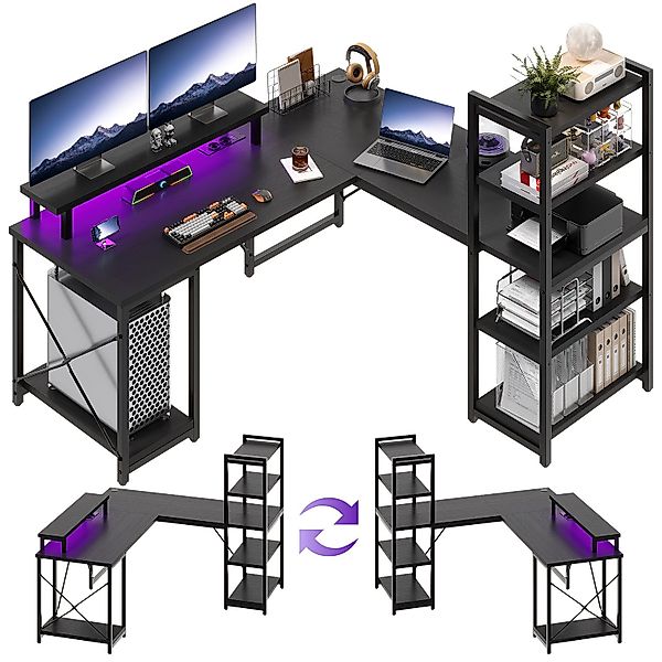 HOMALL Computertisch Eckschreibtisch Reversibel L Förmiger günstig online kaufen