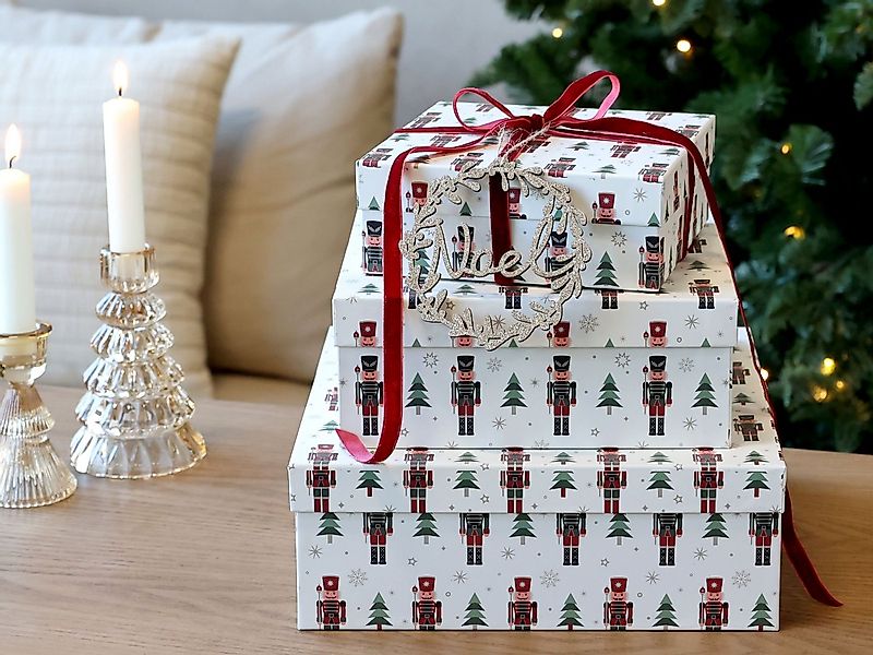 Chic Antique Aufbewahrungsbox 3-er Set Box mit Nussknackern Weihnachten tra günstig online kaufen