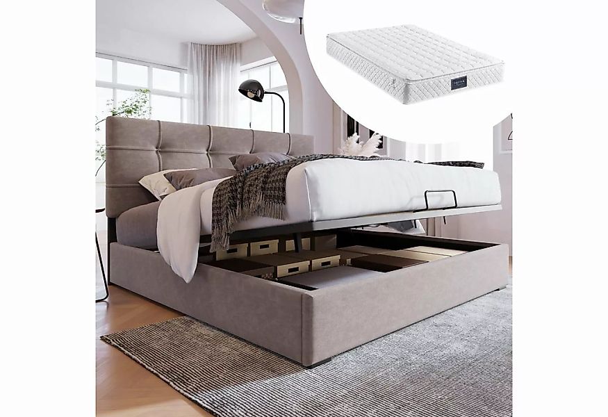 OKWISH Polsterbett Jugendbett (140x200cm,Inklusive Matratze), Bett mit Latt günstig online kaufen