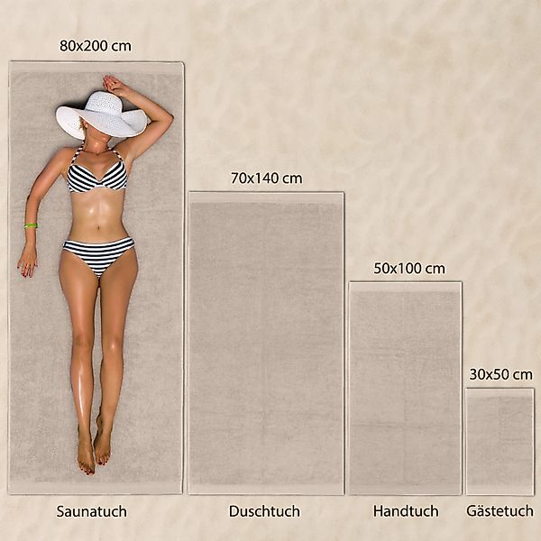 Hausfelder Handtücher Premium Handtuch Set (Beige, günstig online kaufen