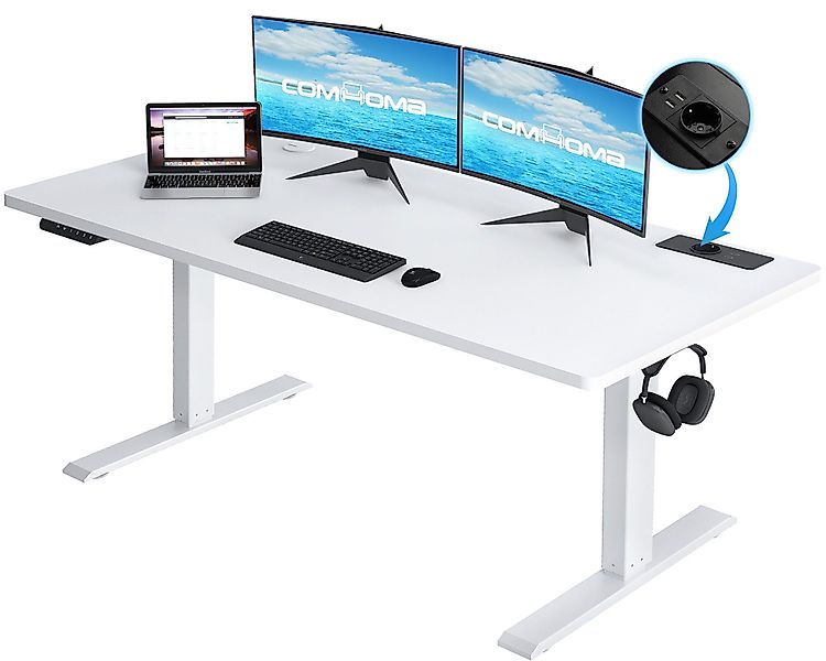 COMHOMA Schreibtisch Höhenverstellbarer Schreibtisch 140x60 cm günstig online kaufen