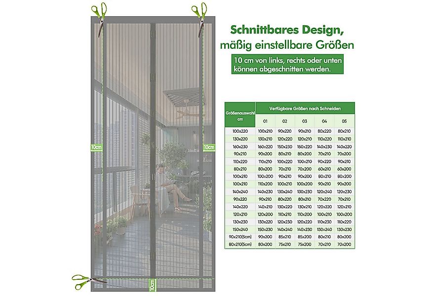 Sekey Insektenschutz-Tür Magnetisches Insektenschutznetz für Türen, zuschne günstig online kaufen