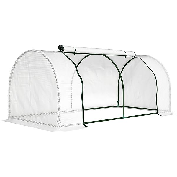 Outsunny Gewächshaus mit PE-Gitterfolie, winterfest Foliengewächshaus aus S günstig online kaufen