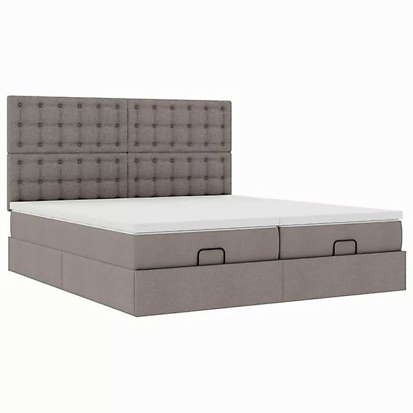 vidaXL Bett Ottoman-Bett mit Matratzen & LEDs Taupe 180x200 cm Stoff günstig online kaufen