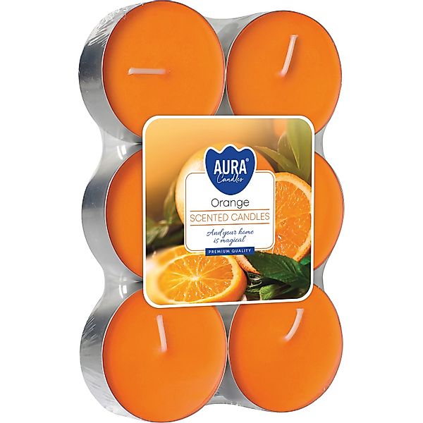 Maxi-Duftkerzen Orange Ø 5,7 cm 6 Stück günstig online kaufen