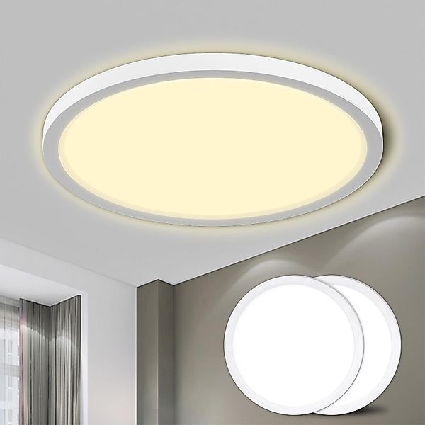 LQWELL LED Deckenleuchte Rund Flach LED günstig online kaufen