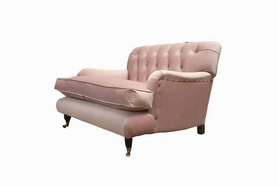 JVmoebel Chesterfield-Sofa CHESTERFIELD-SESSEL AUS STAUBIGEM ROSA SAMT, HAN günstig online kaufen