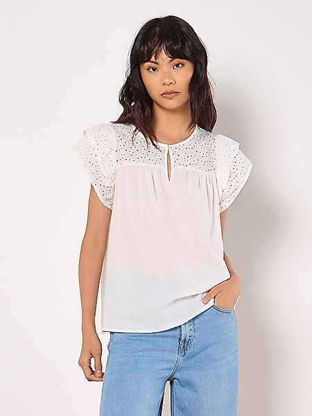 Apricot Blusentop Broderie-Baumwolltop, mit Rüschen am günstig online kaufen